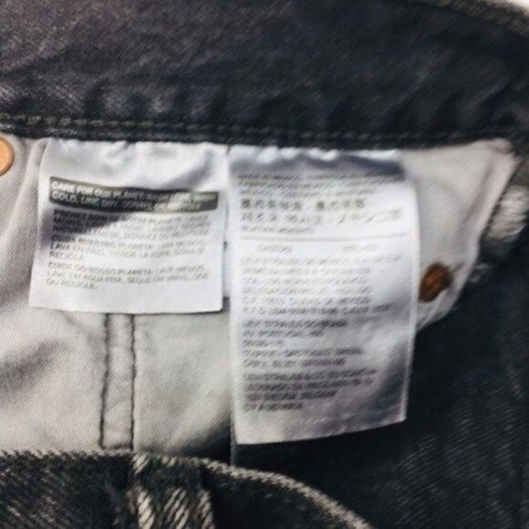 Levi’s 501 jeans vintage distressed shorts rawhem black high rise denim W29 BoxP - Picture 4 of 7